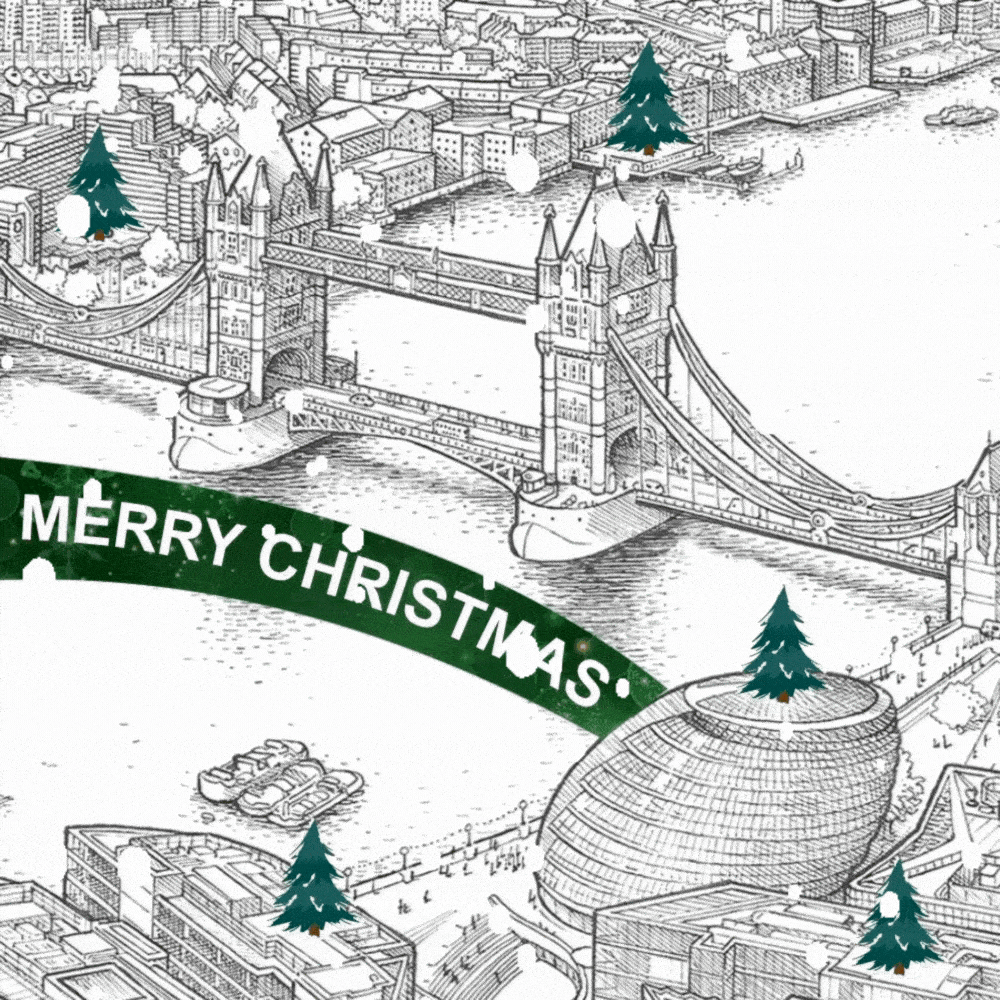 Animated London Christmas eCard – Tower Bridge
