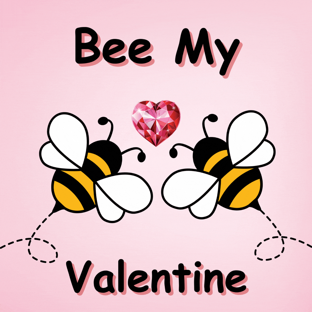 Bee My Valentine – Bee pun Valentine’s eCard