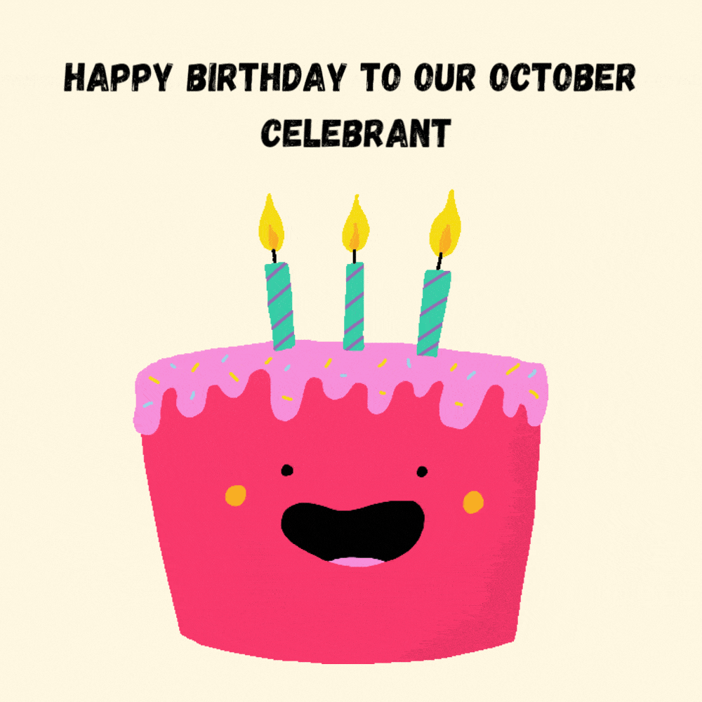 Happy Birthday To Our October Celebrant Animated Greeting Card