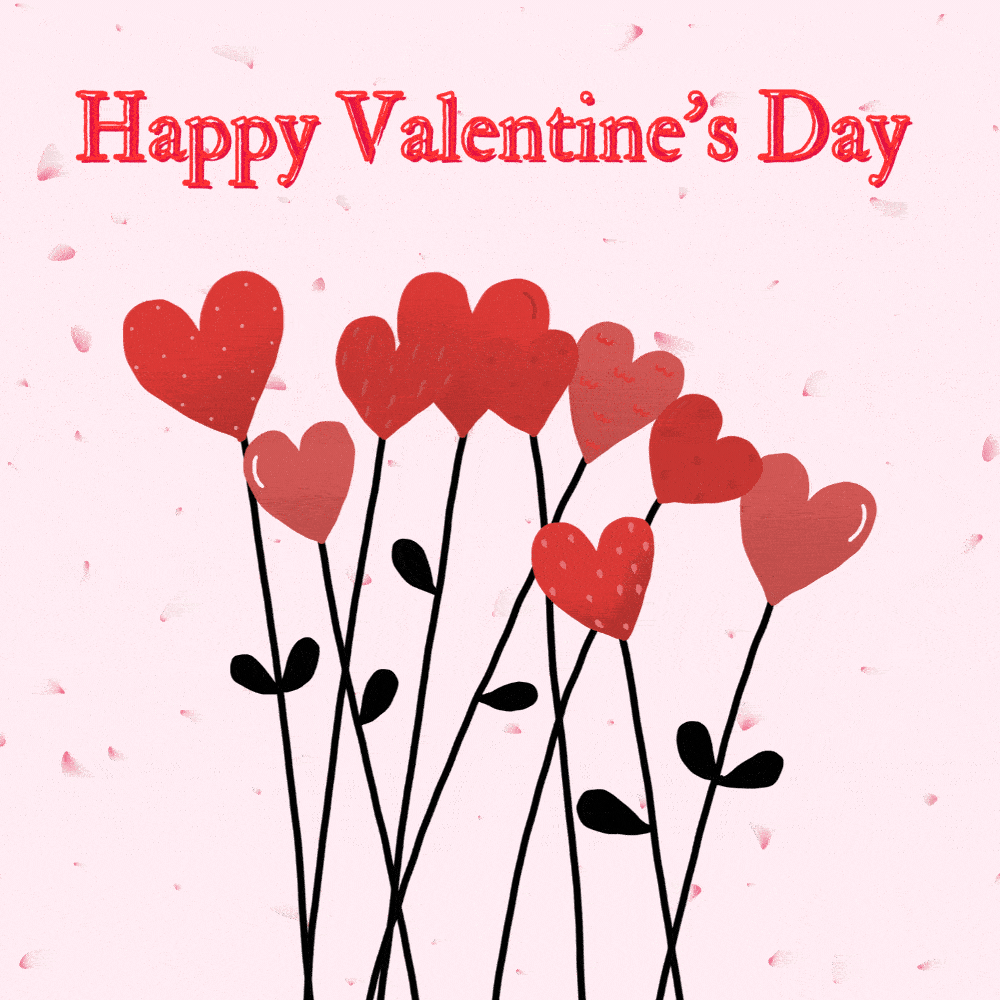 A Valentine’s Wish – Romantic Pulsating Animated Heart Shapped Flowers