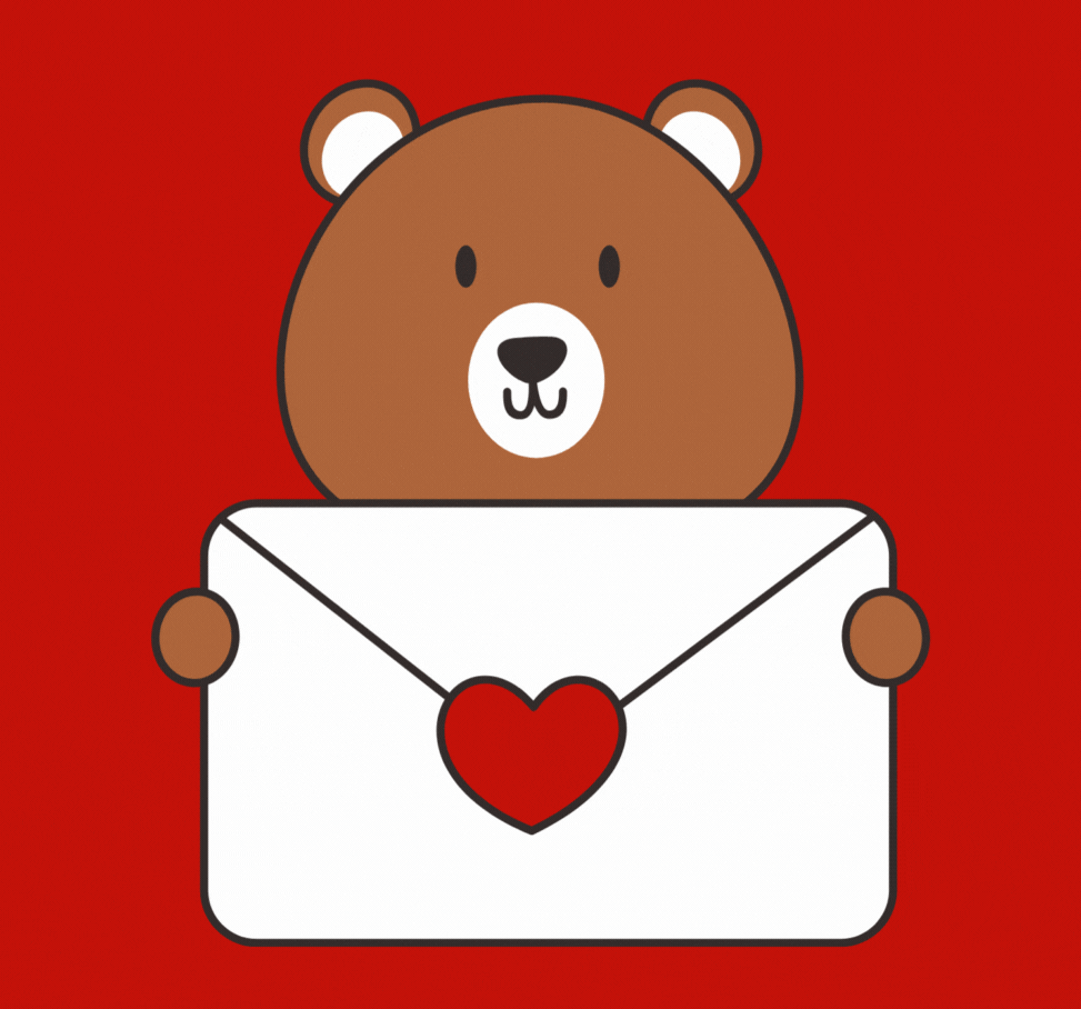 Animated Teddy Bear With I Love You Placard eCard