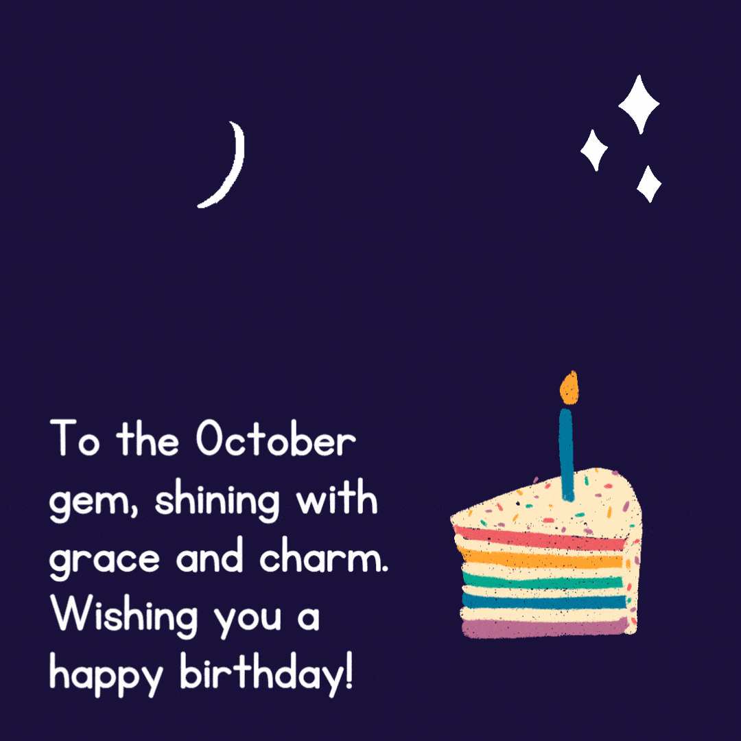 Animated October Gem Birthday eCard