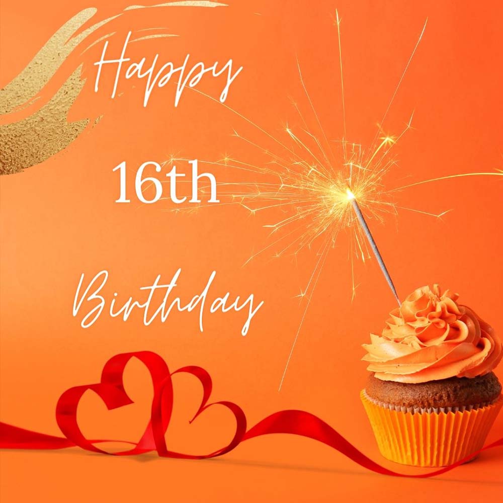 Lovely 16th Birthday cake star eCard