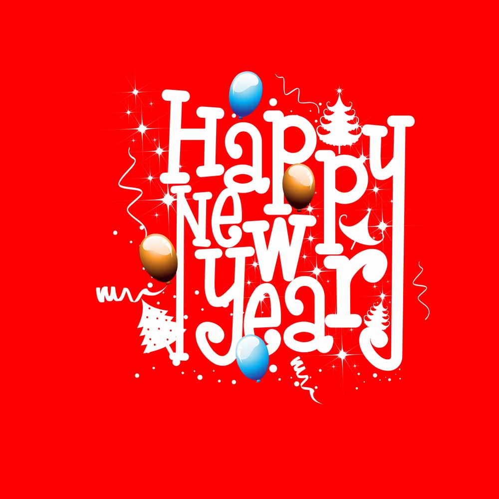 Balloon new year eCard