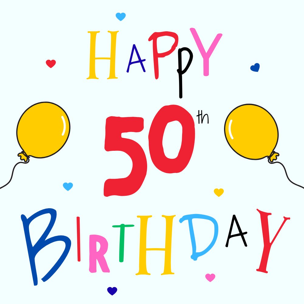 Bright & Fun 50th Birthday eCard