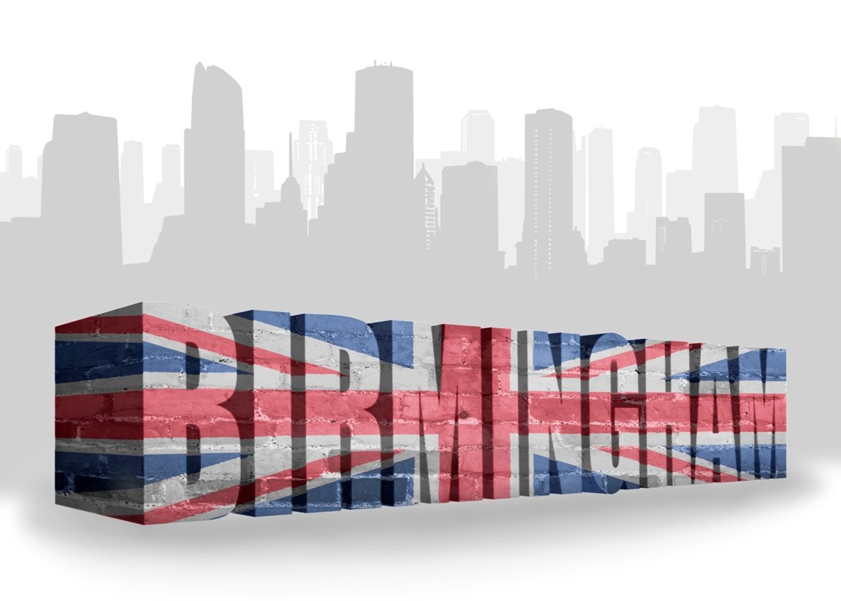 Birmingham Card in Union Jack Colour Scheme