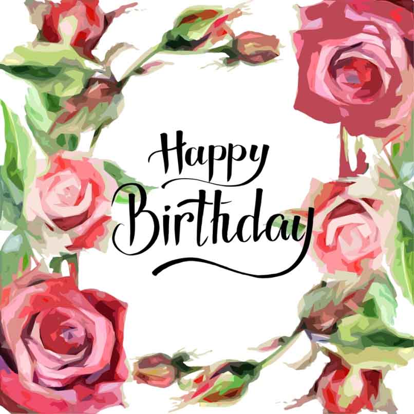 Happy Birthday Ecard in Roses