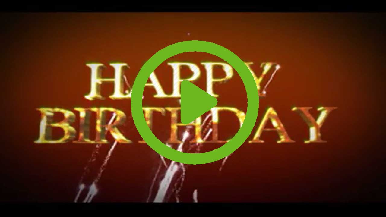 Happy Birthday Video eCard : London eye city scape with uplifting music
