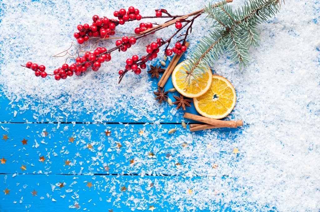 Charity Christmas eCards Mulled Wine Ingredients on Snow