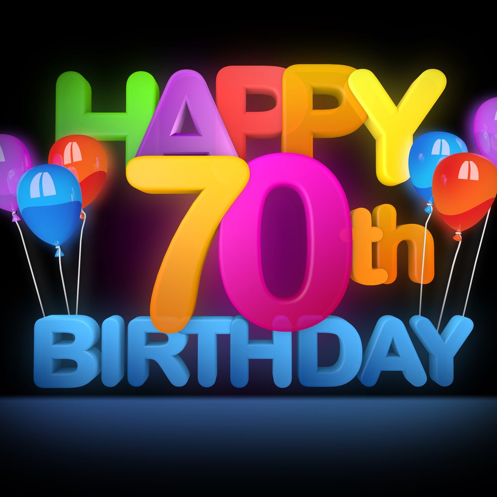 Colourful 70th Birthday eCard