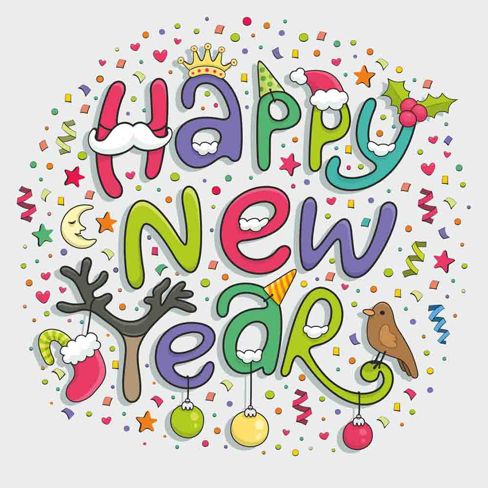 Colorful happy new year eCard