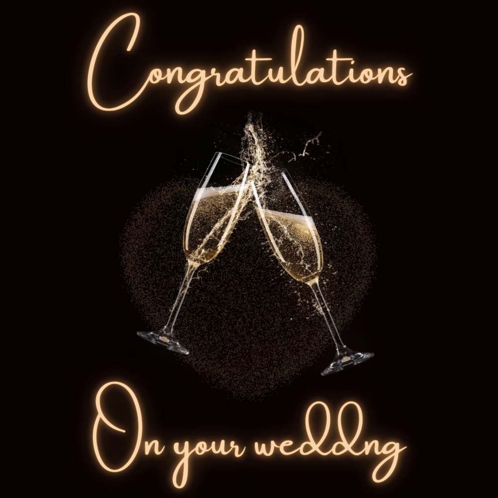 Congratulations On Your Wedding Day Featuring champagne flutes
