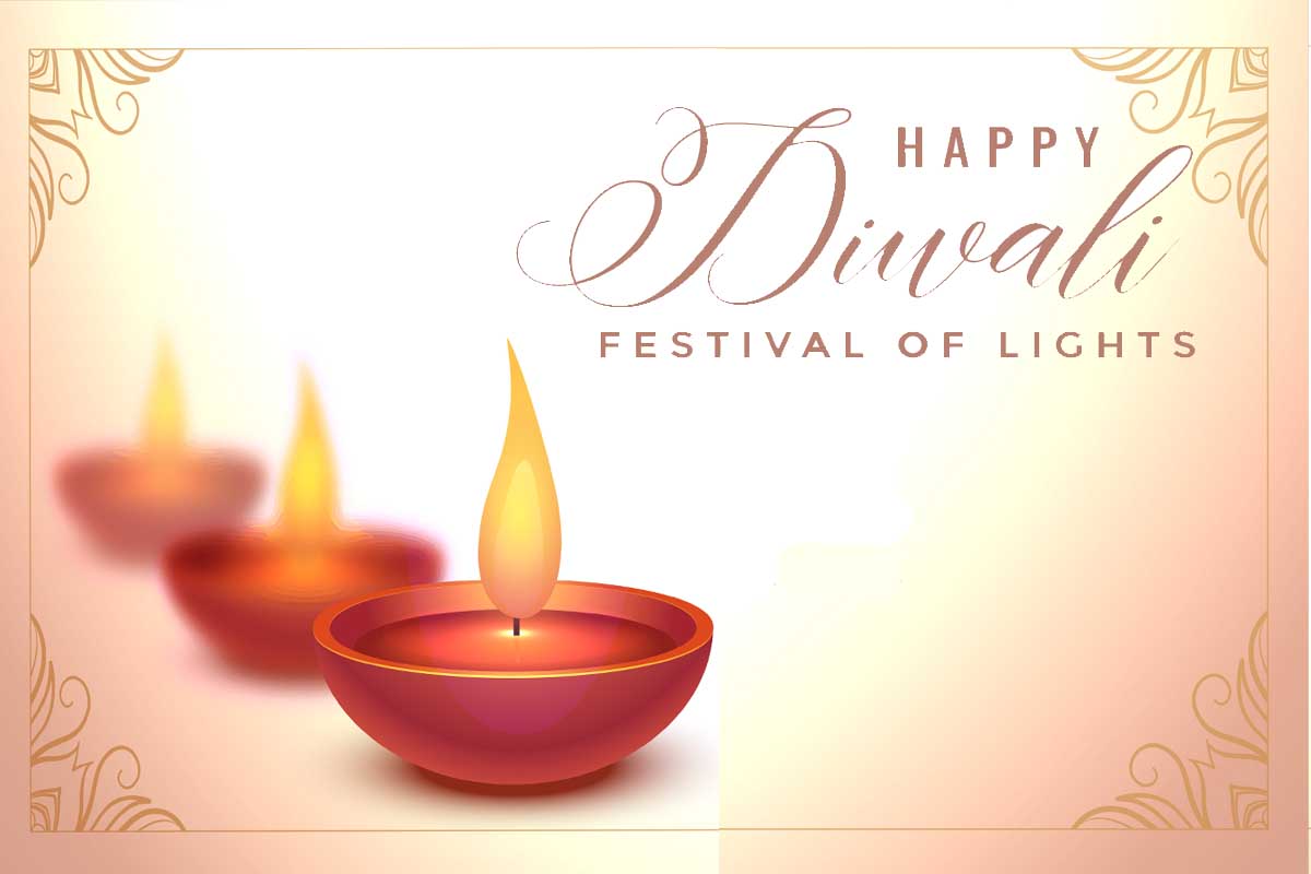 Diwali ecard row of lights