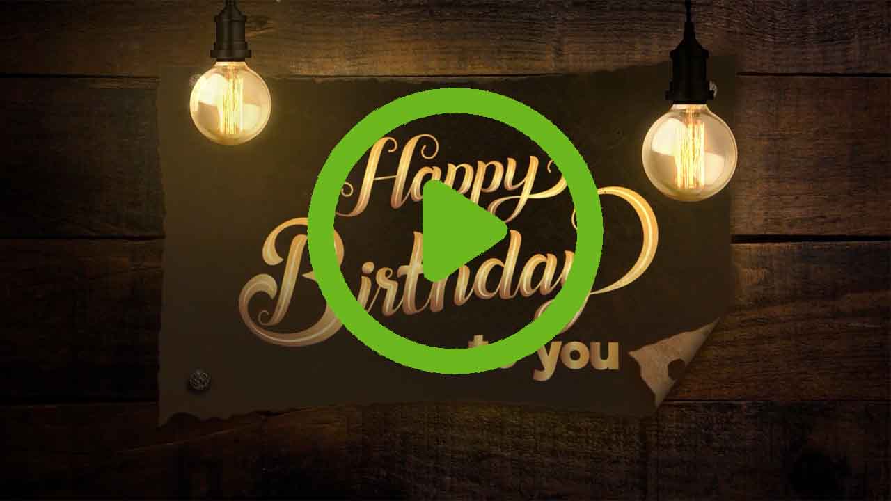 Flickering Happy Birthday Greeting Video eCard