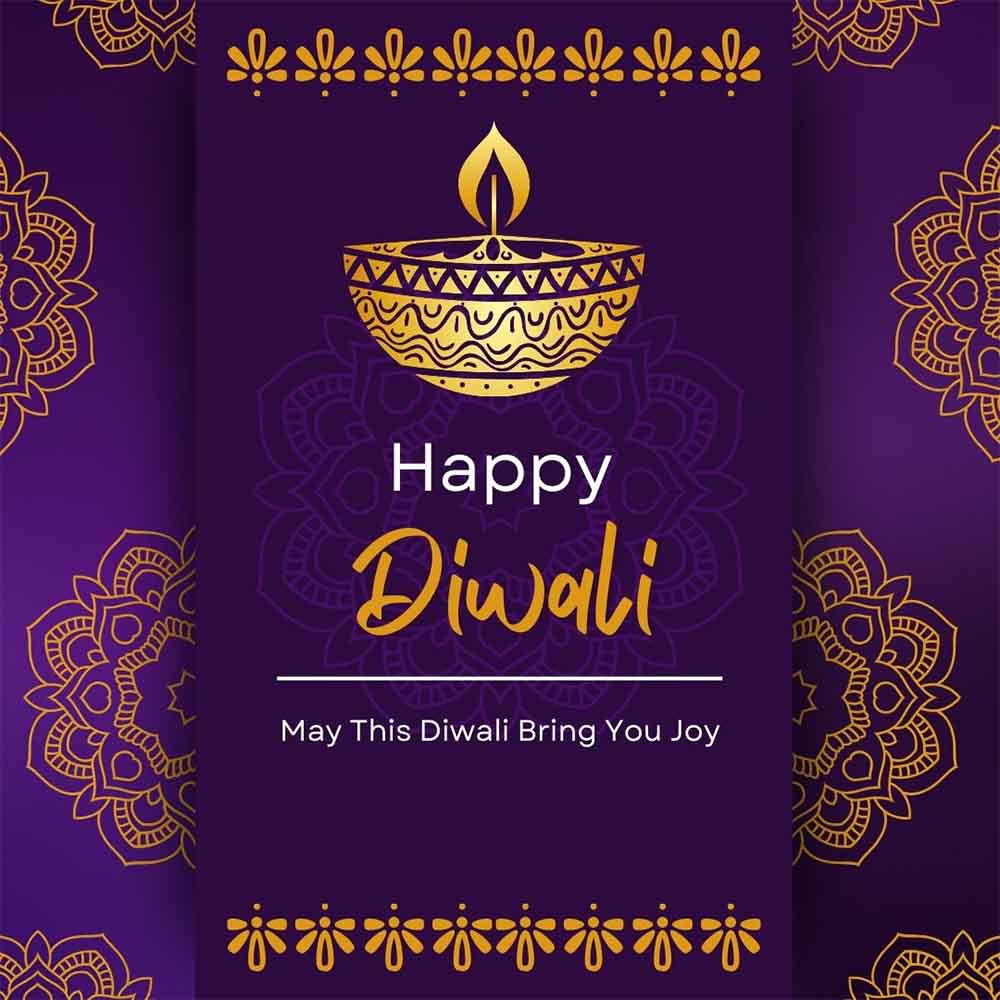 Flickering light diwali virtual greeting ecard