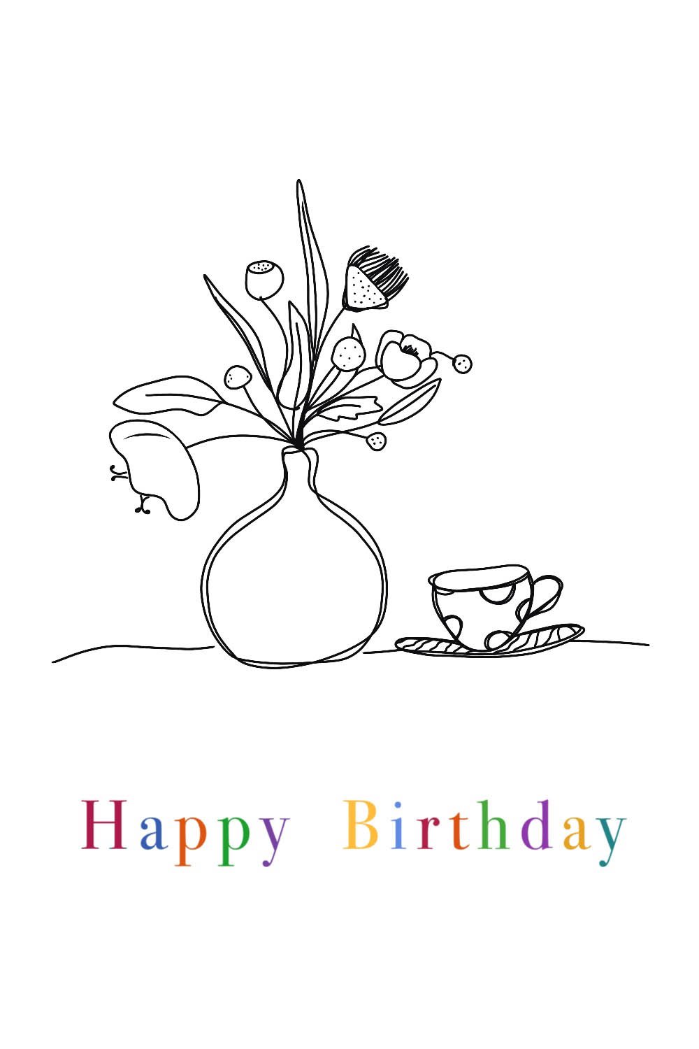 Flower vase and a cup of tea