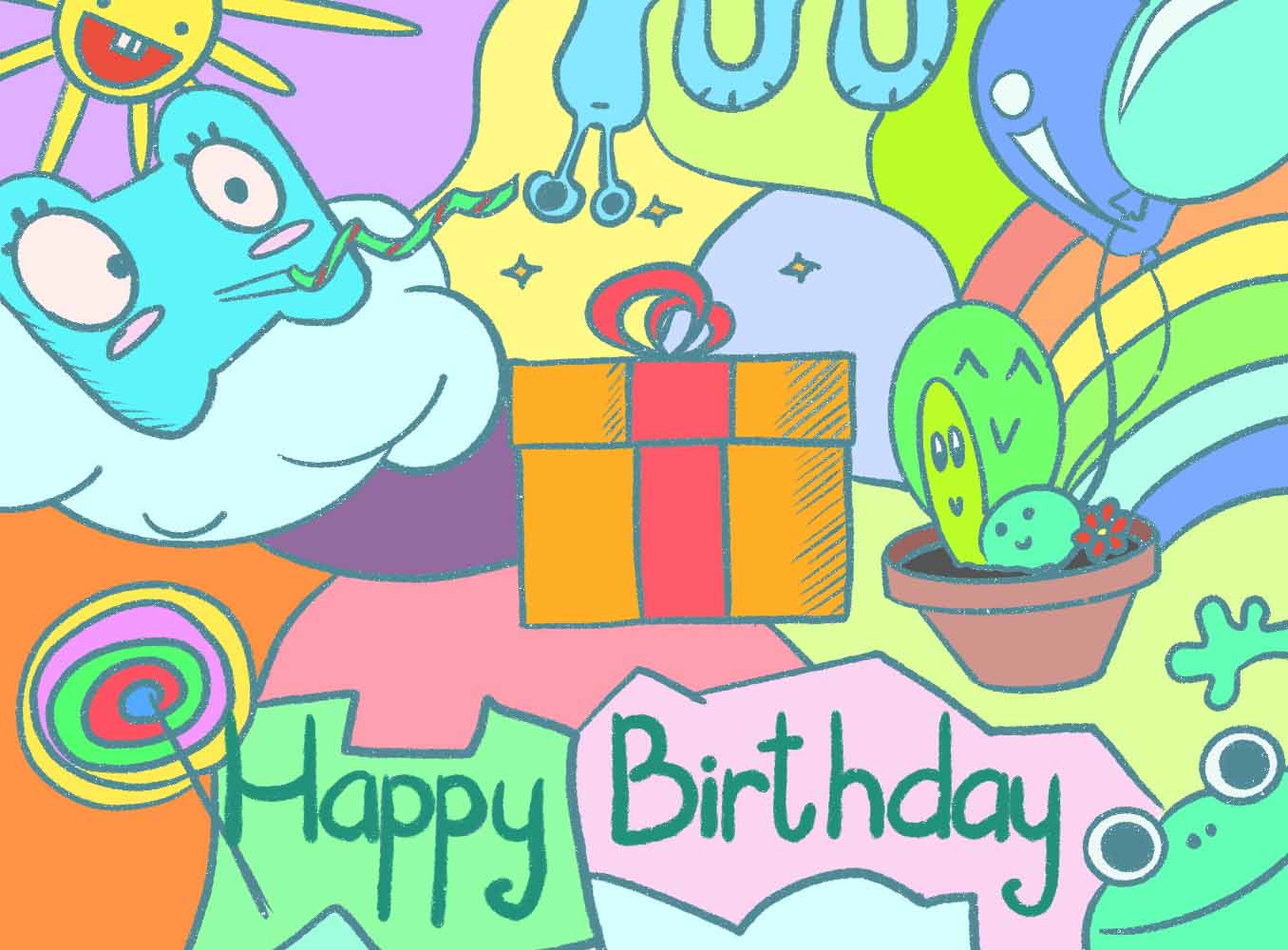 Techno Style Charity Birthday eCard