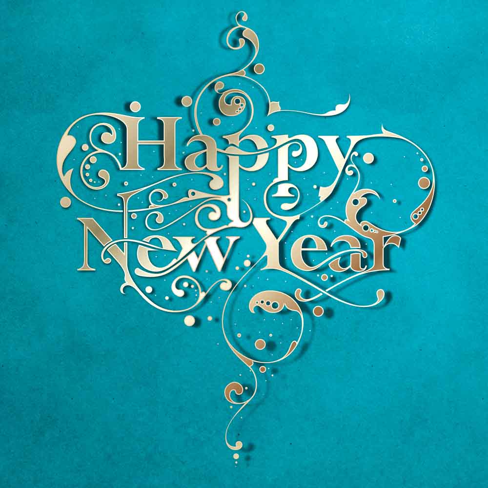 Golden happy new year eCard