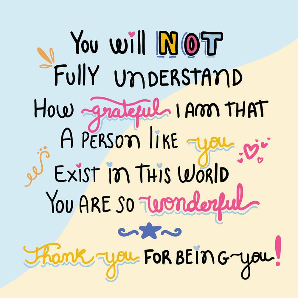 Grateful a person like you exist – Thank you card