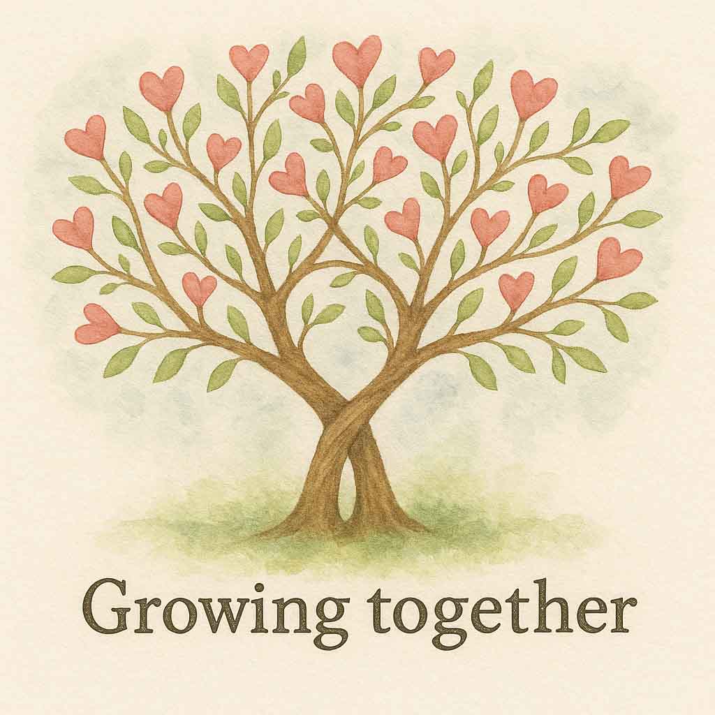 Hand Drawn Anniversary eCard Growing Together Love Tree