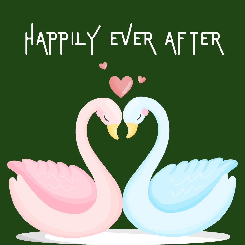Happily Ever After with swans eCard