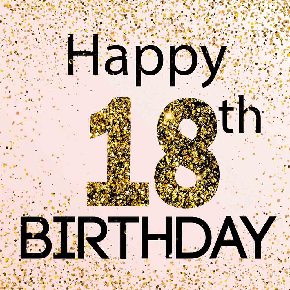 Happy 18th Bithday Gold eCard