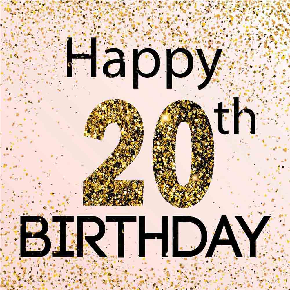 Happy 20th Birthday Gold eCard