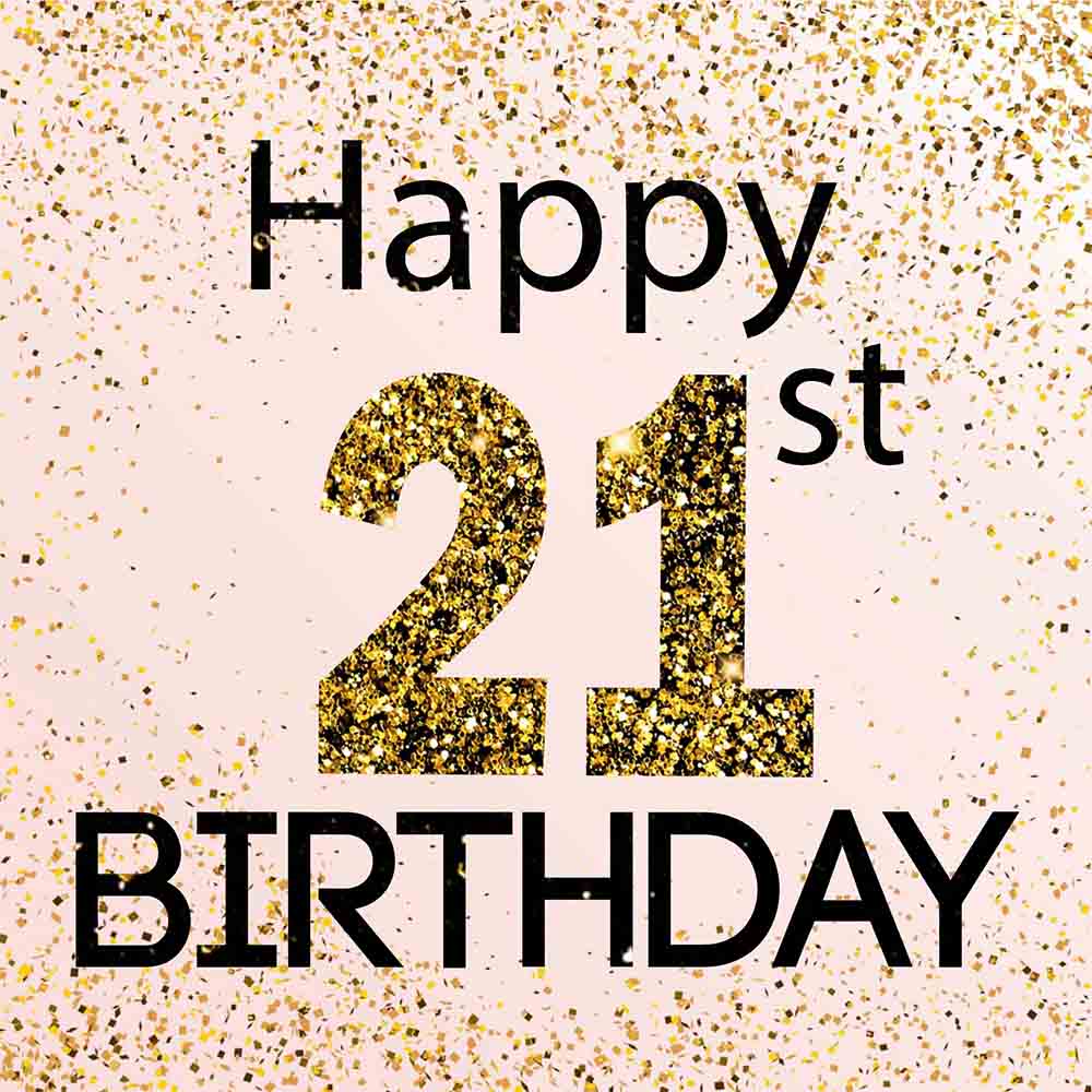 Happy 21st Birthday Gold eCard