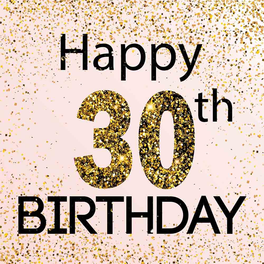 Happy 30th Birthday gold eCard