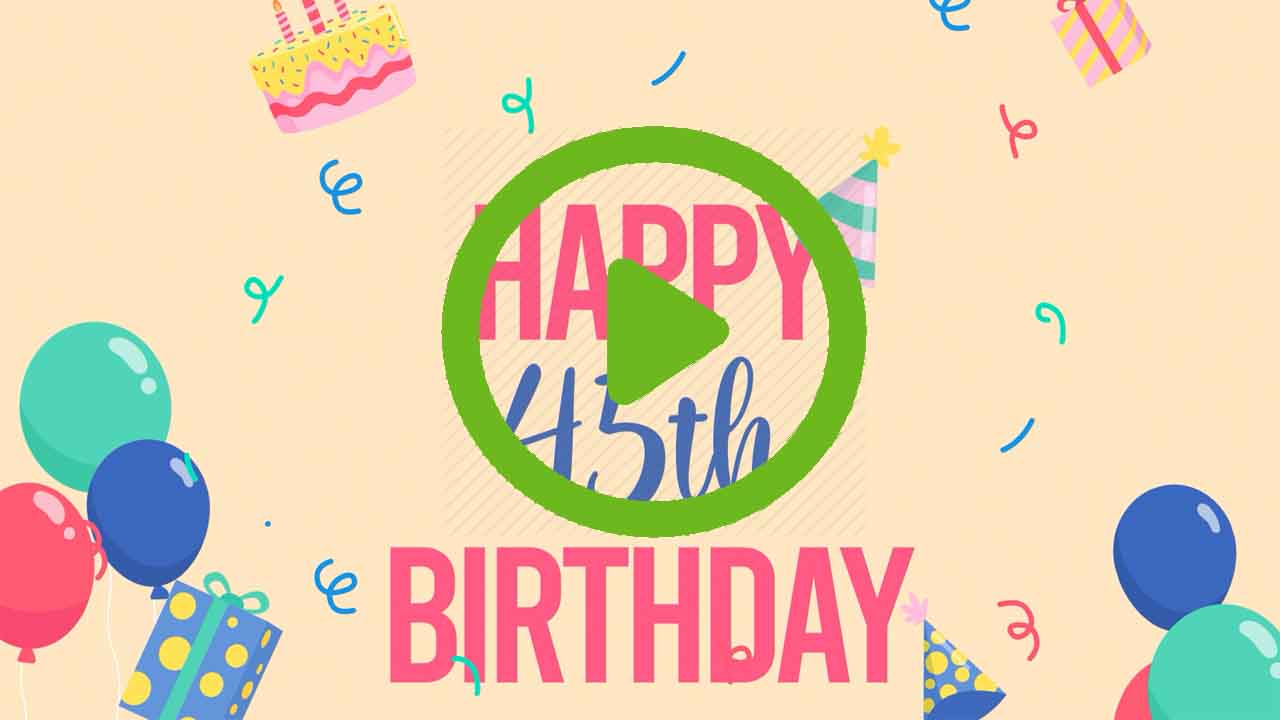 Happy 45th Birthday Rock Sound Video eCard