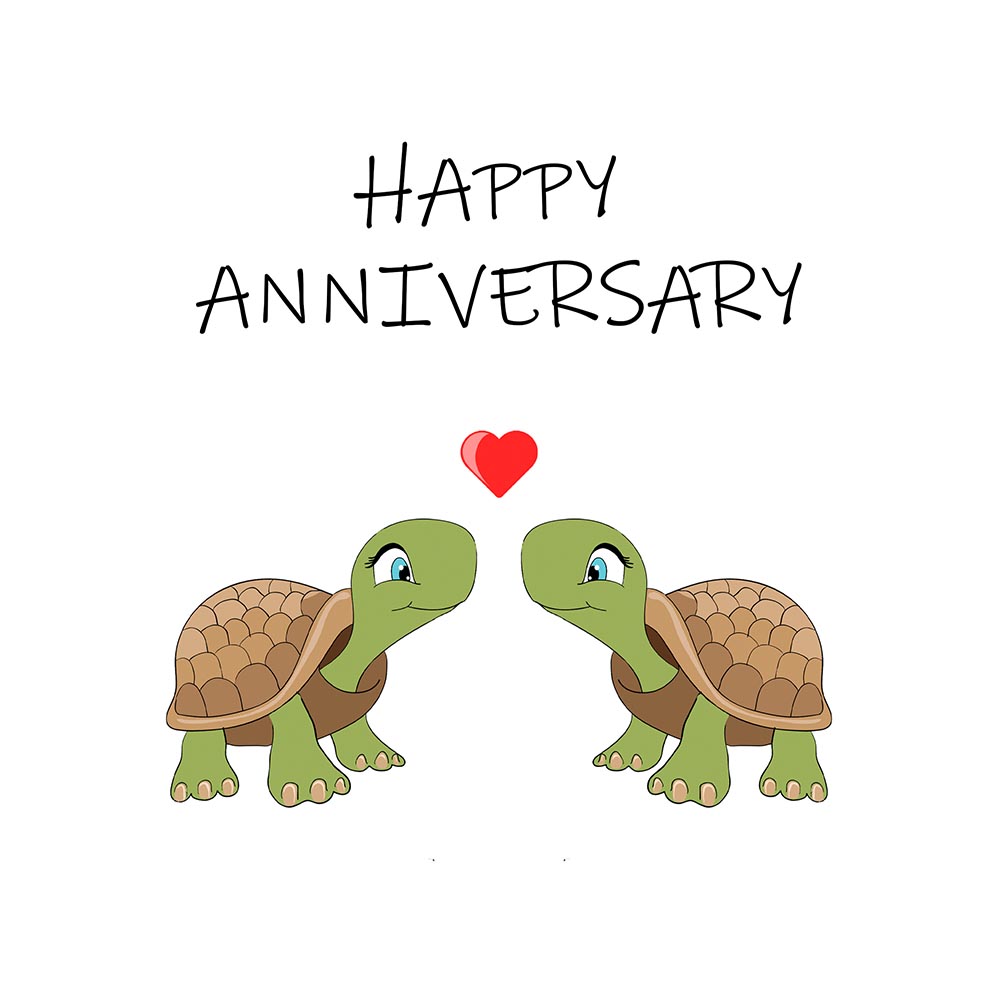 Happy Anniversary eCard with two love Tortoises