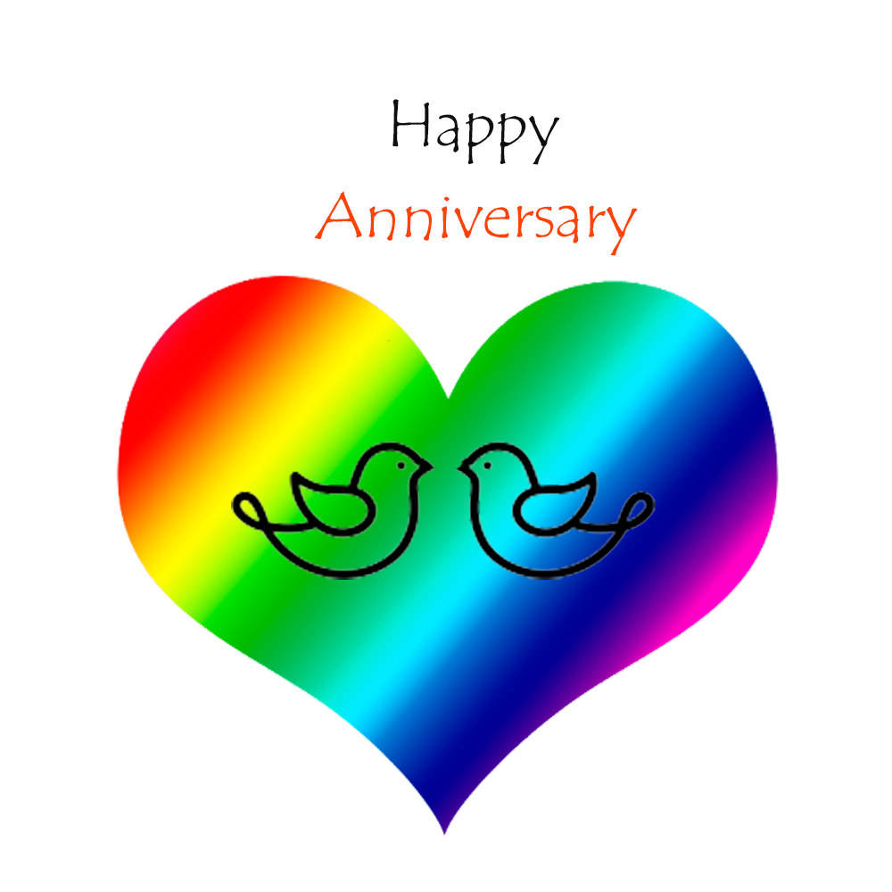 Happy Anniversary Two Love Birds eCard