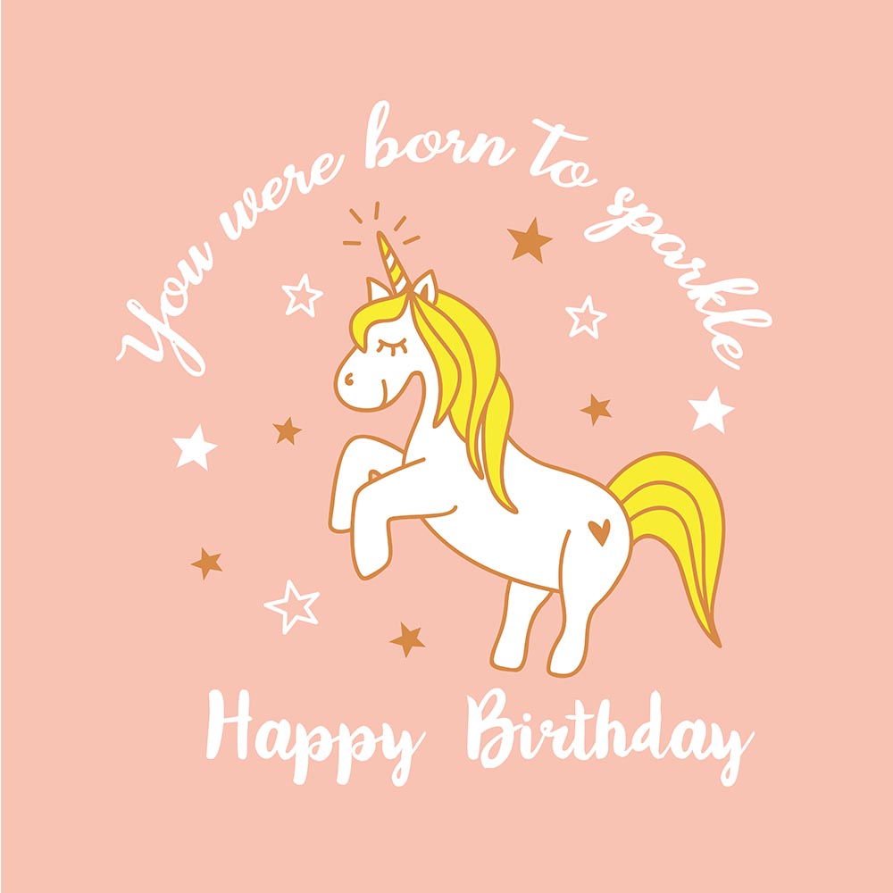 Happy Birthday unicorn born to sparkle eCard