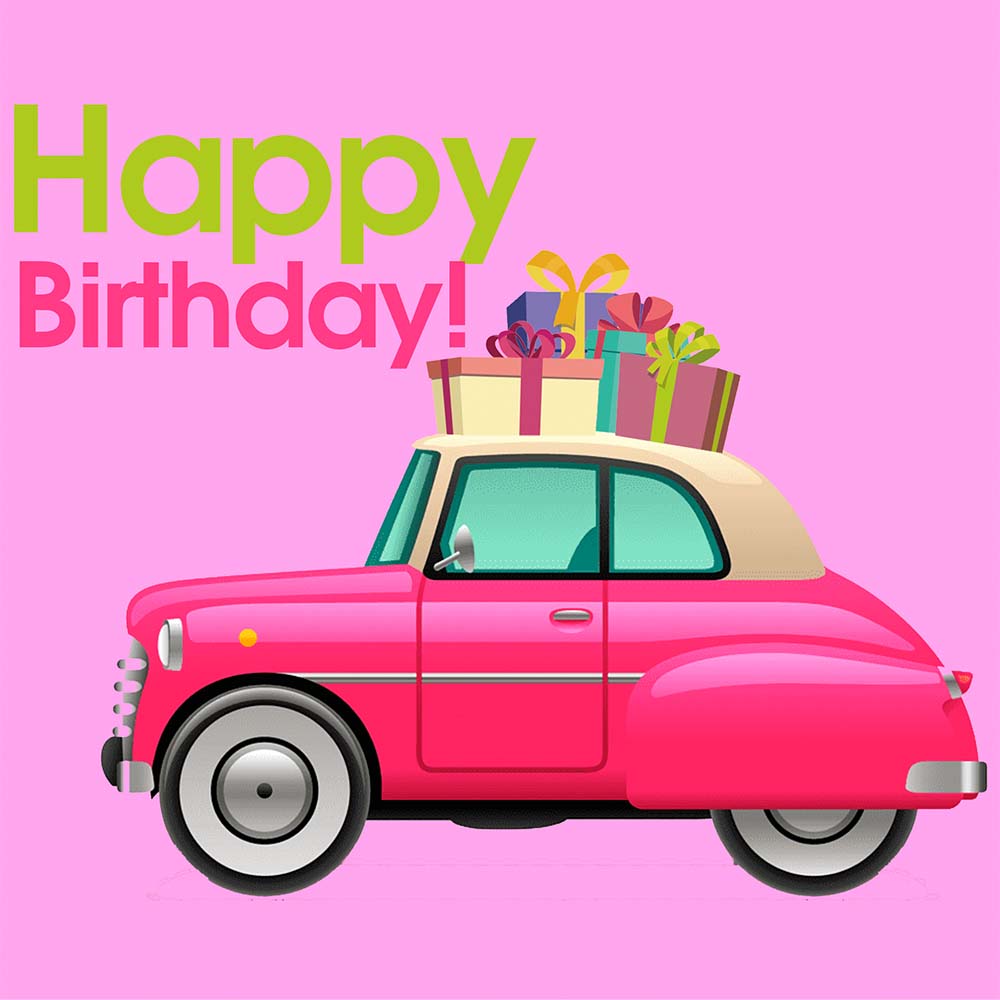 Happy Birthday Car with Presents