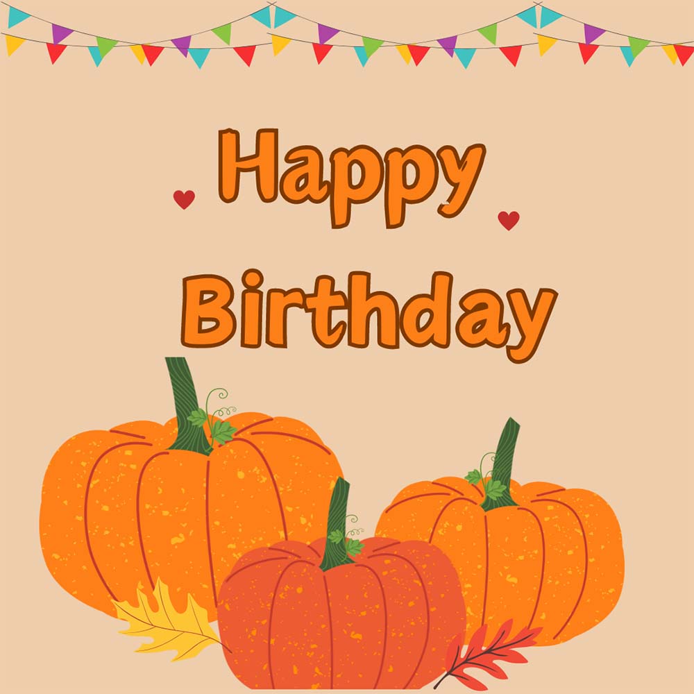 Happy birthday eCard with Pumpkins