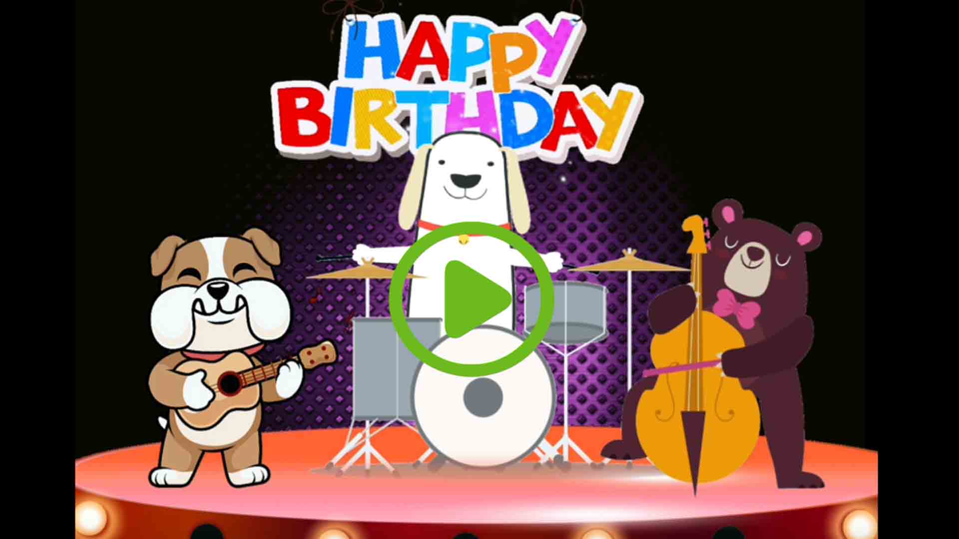 Happy Birthday : Cartoon Style Video Greeting eCard