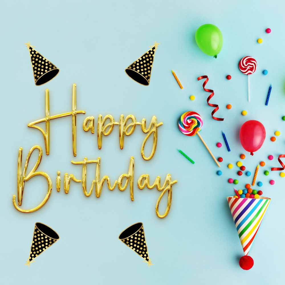 Happy Birthday With Balloons And Candies eCard