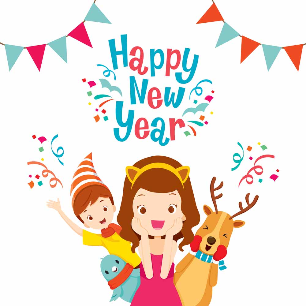 Happy children new year eCard