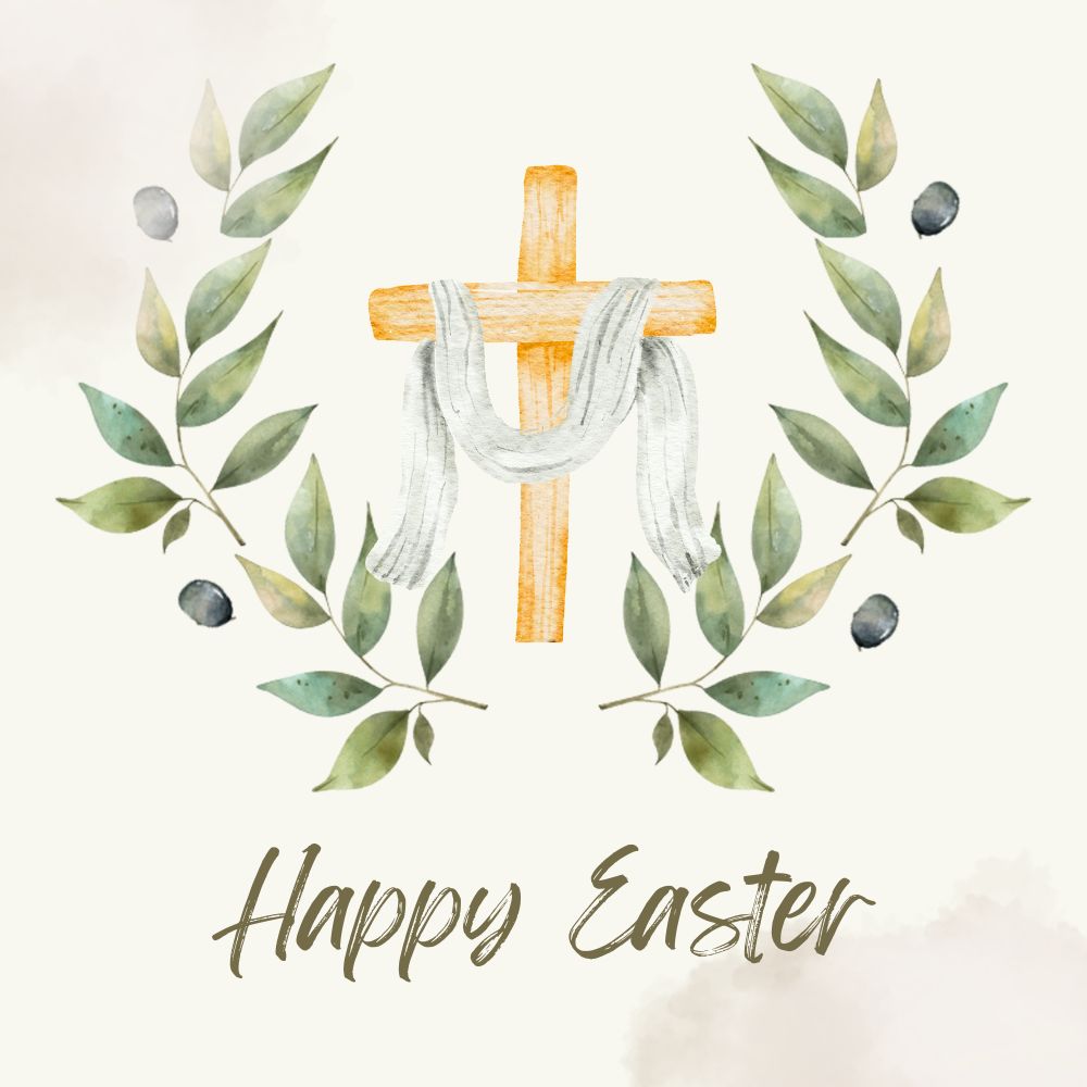 Happy Easter with cross eCard