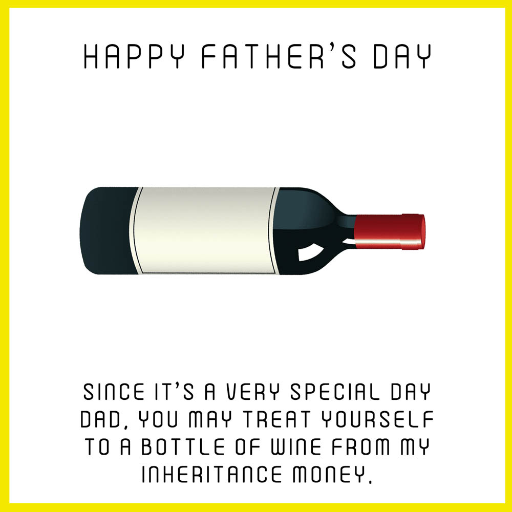 Happy Fathers Day With Bottle of Wine eCard