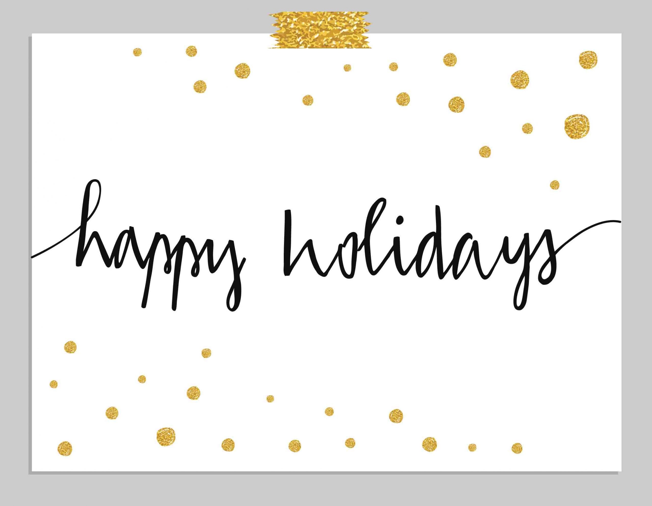 Happy Holidays Gold and Black