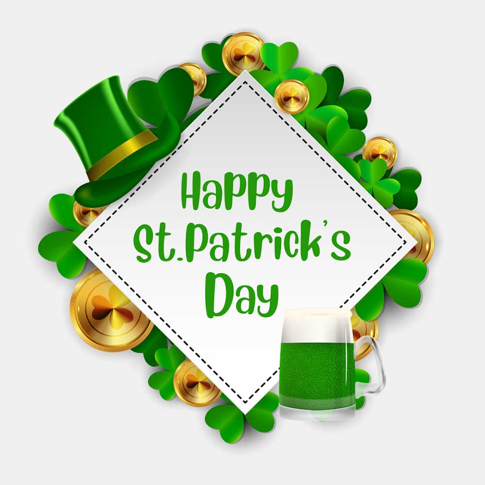 Happy St Patrick day eCards with golden coins