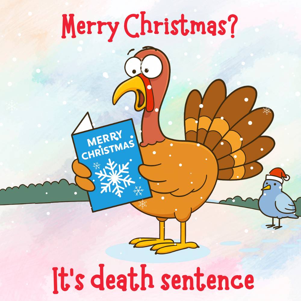 Funny Xmas eCard Turkey Reading Christmas Menu