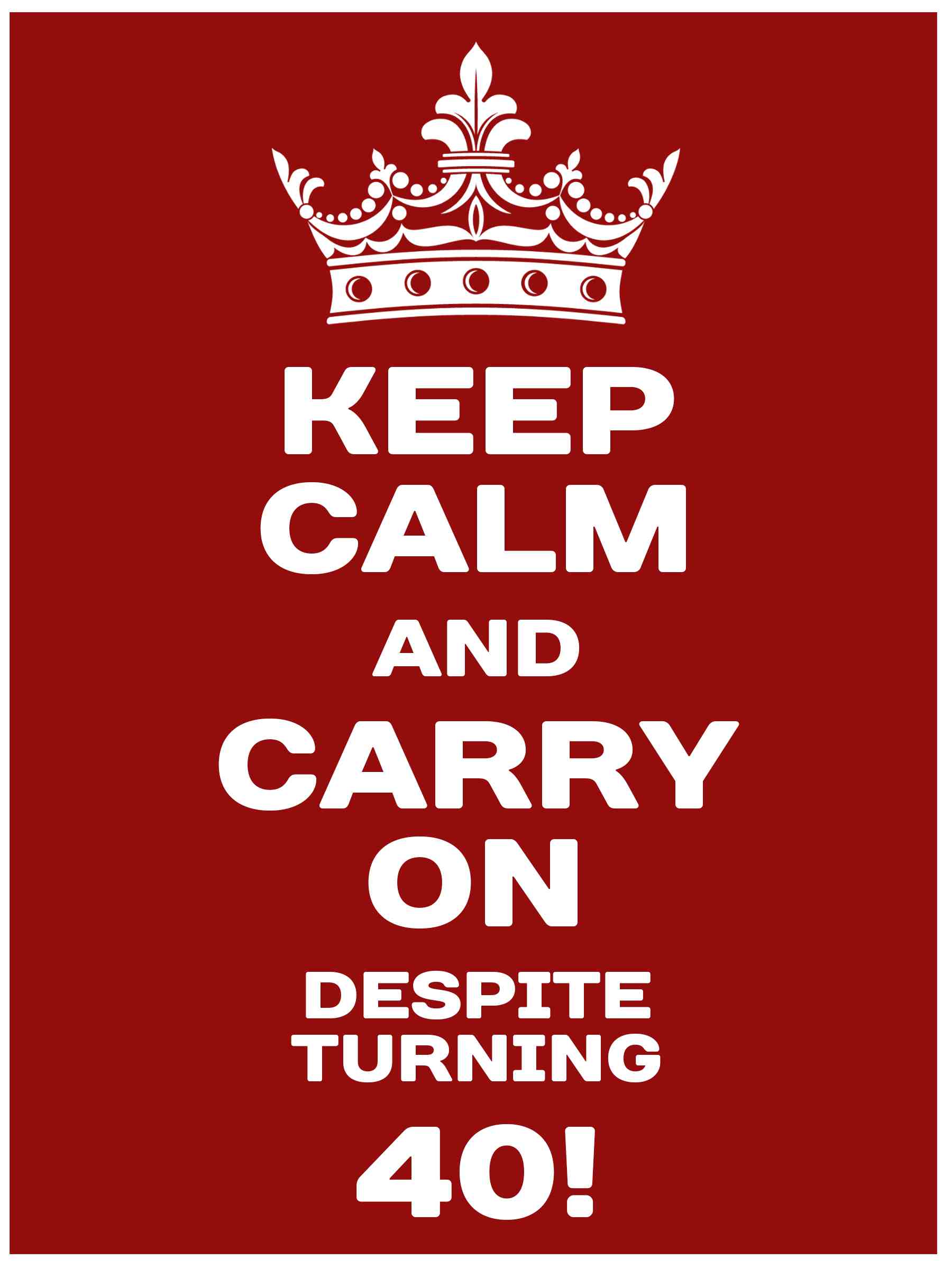 Keep Calm Despite Turning 40 eCard