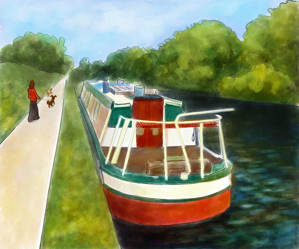 Narrowboat at Waltham Abbey