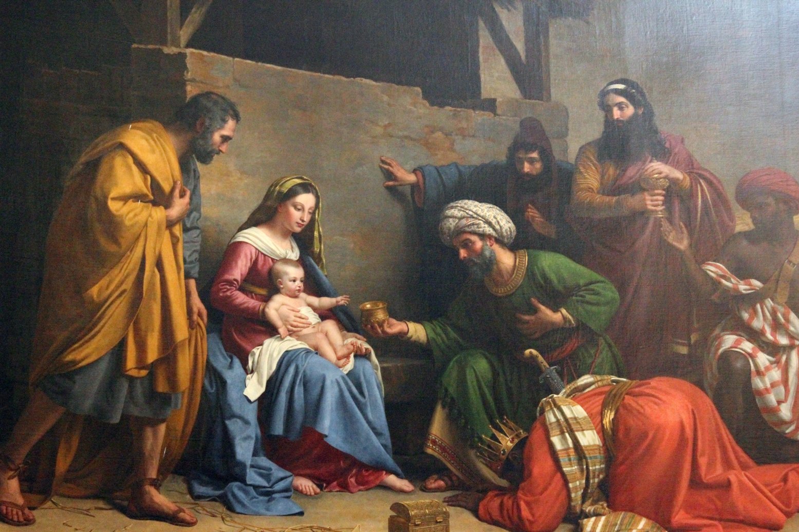 Nativity Charity Christmas Card : Three Wise Men Worshiping Jesus eCard