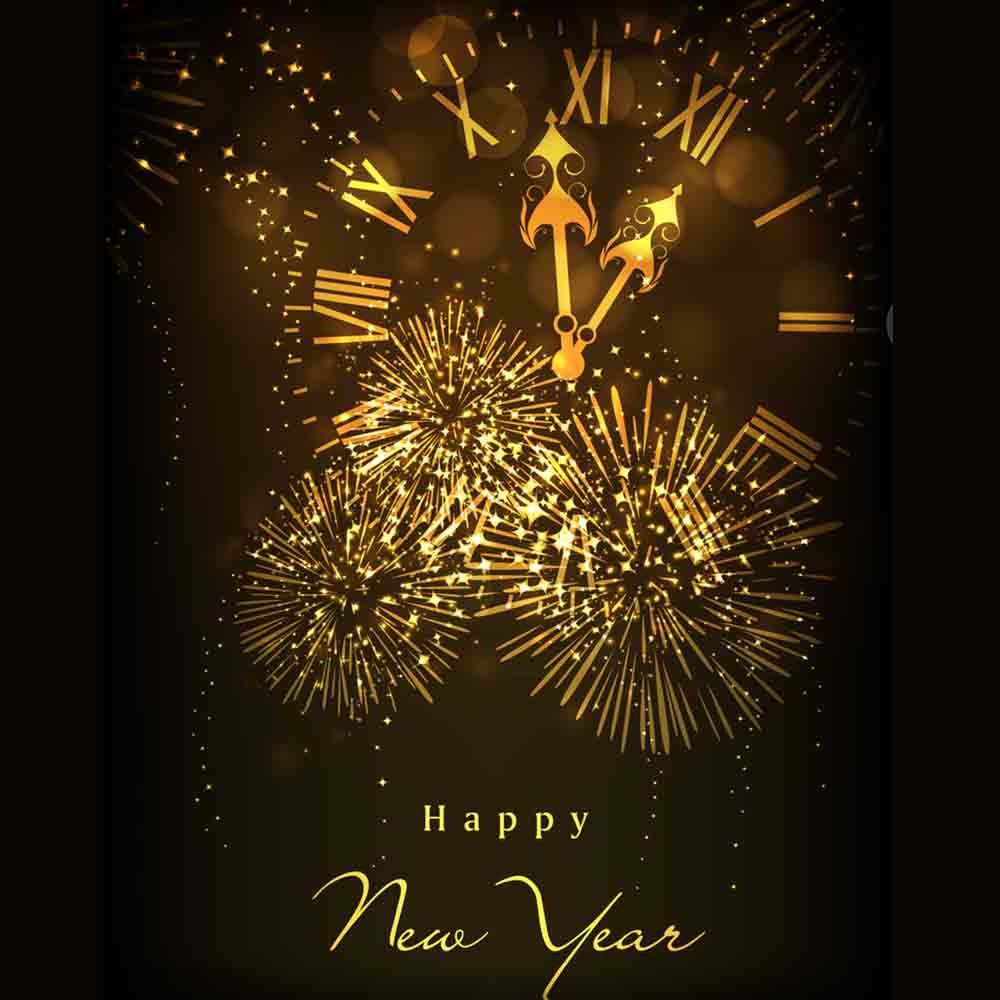 Happy new year clock