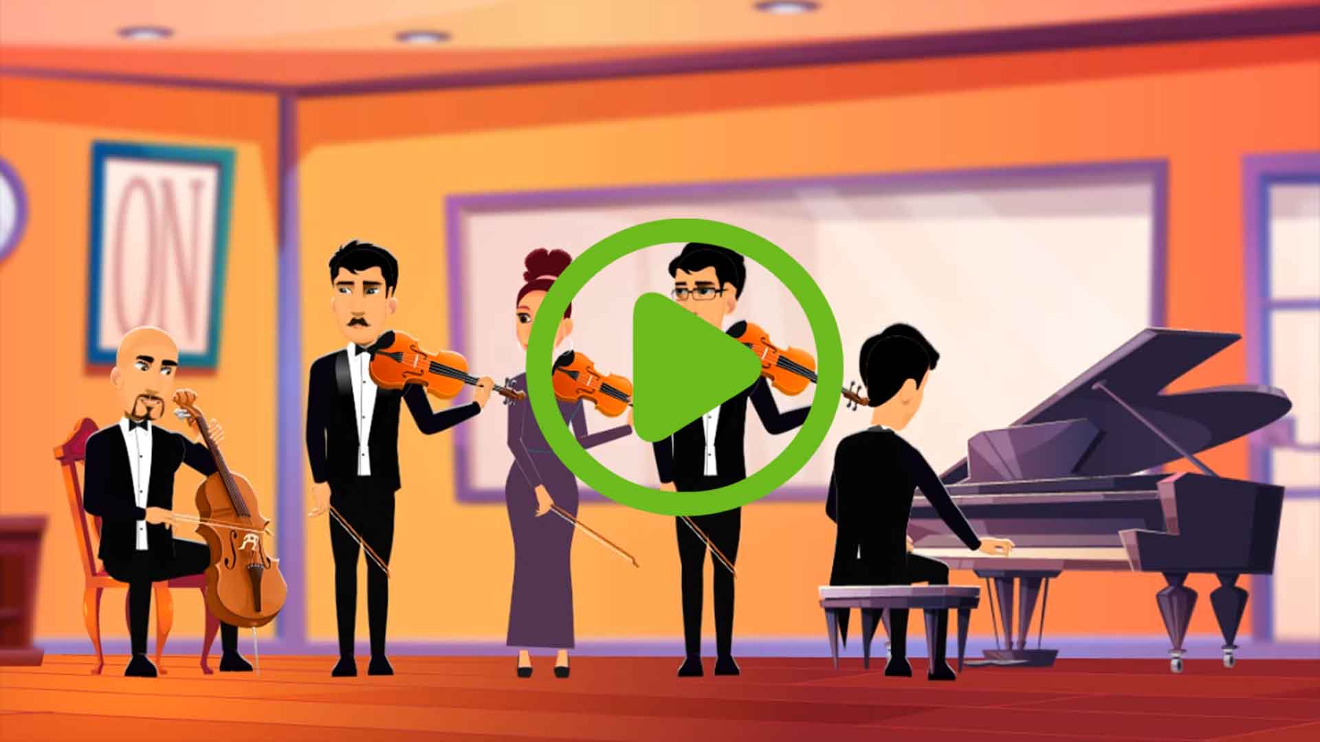Animated Happy Birthday Orchestra Video Card