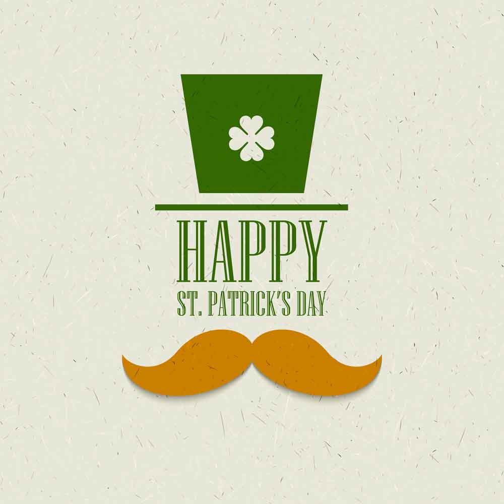 St Patrick’s Day eCard Of Big Moustache