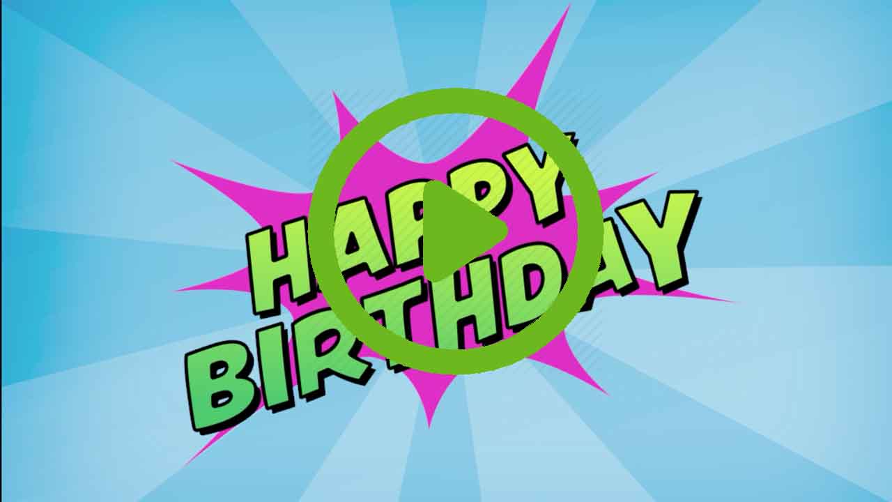 Popping Happy Birthday Video ecard